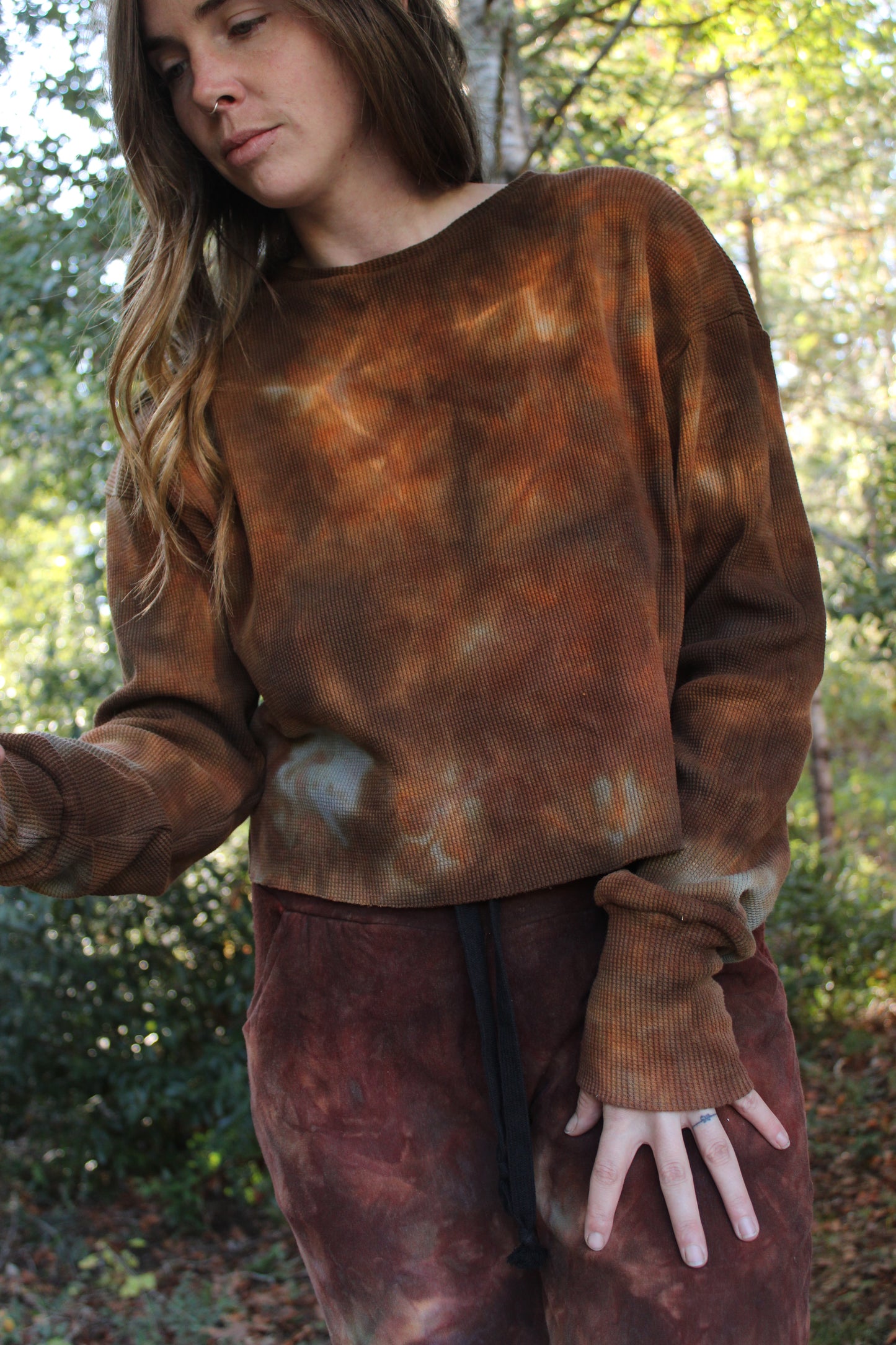 Sold-Custom Medium Thermal Crewneck Crop L/S Aussie Colorway