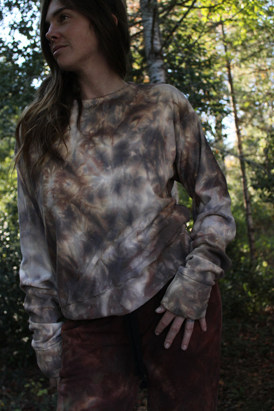 Sold-Custom Small Oversized CrewNeck L/S Opal Colorway