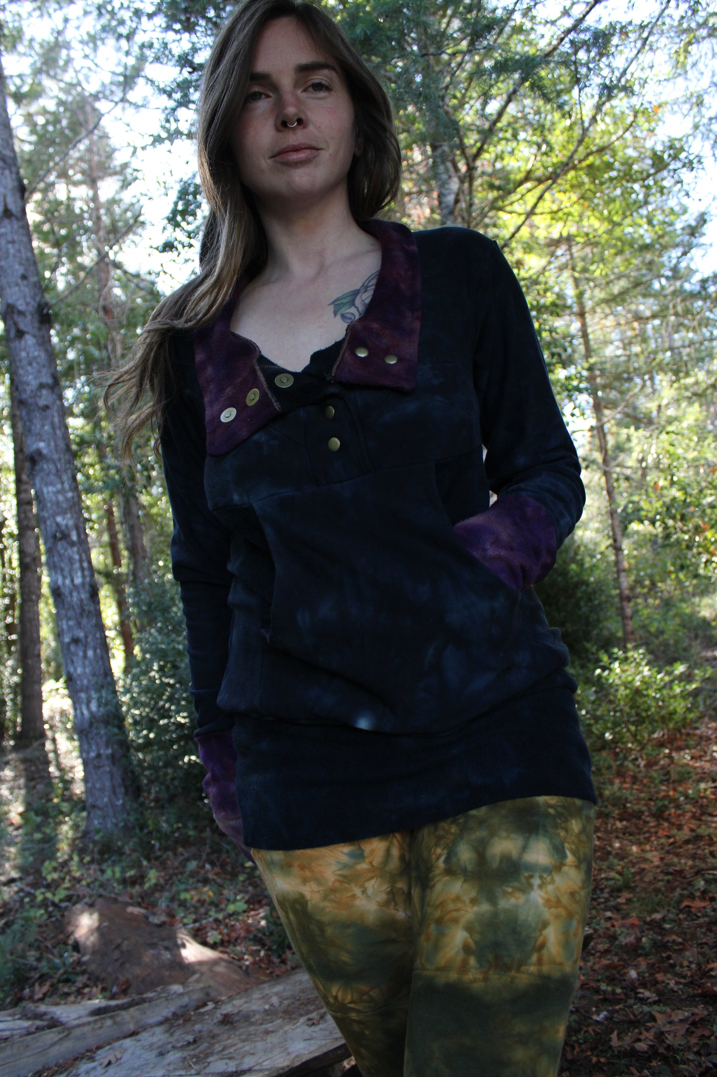 Sold-Custom Medium Pullover/Dress Button Up Lapis/Sugilite Colorway