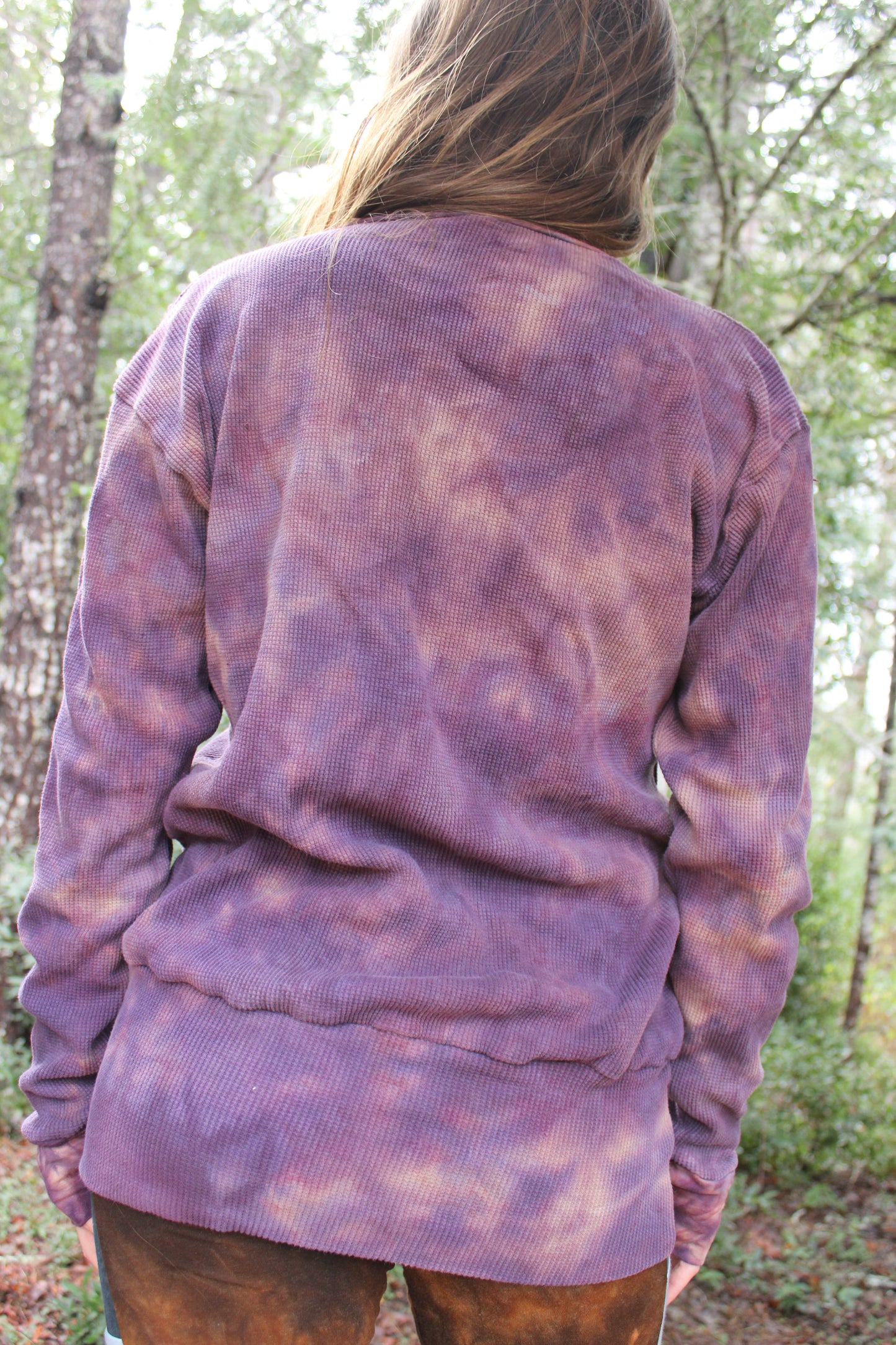 Sold-Custom Medium oversized Thermal V Neck L/S Sugilite Colorway