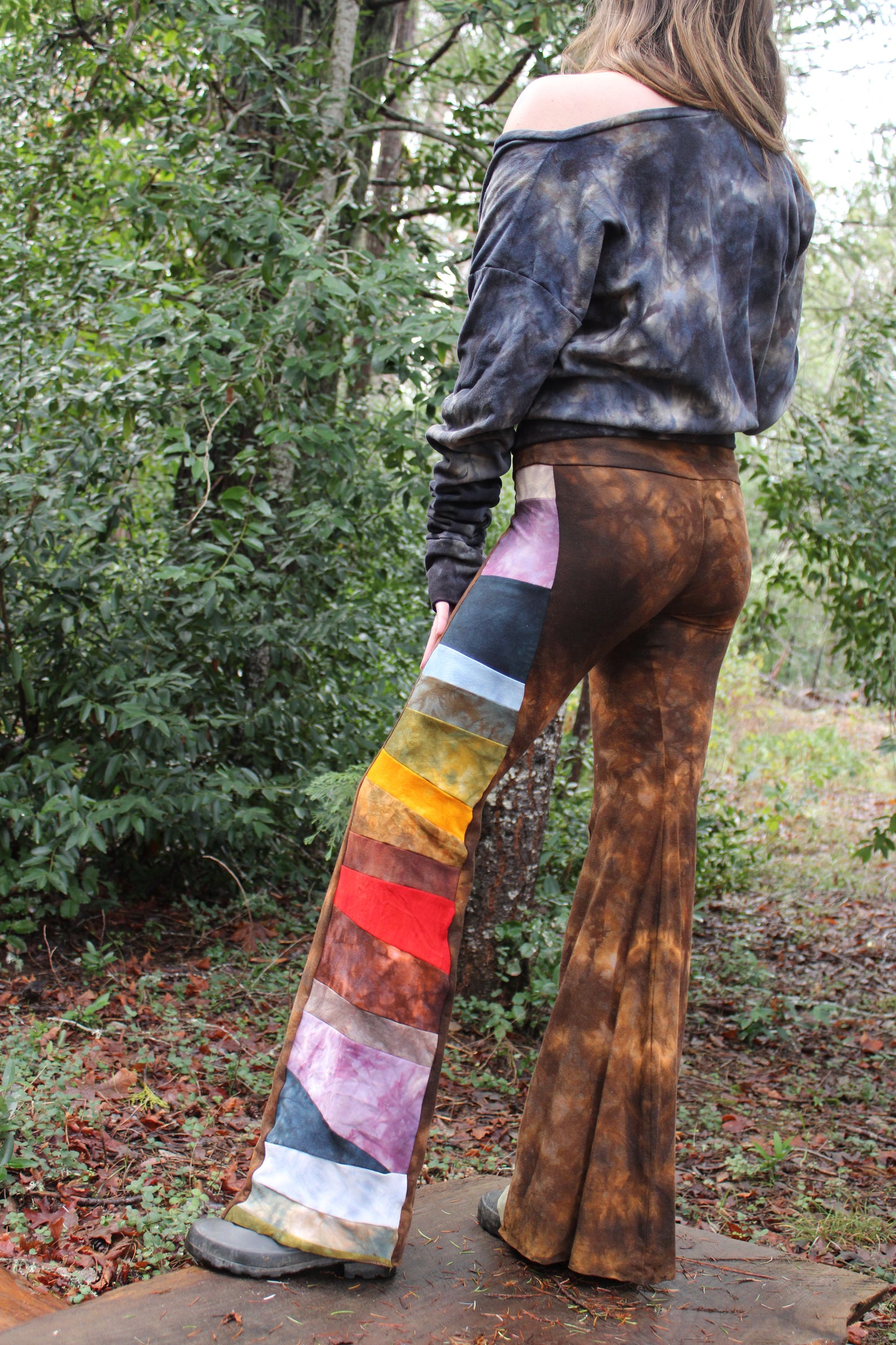 Small Highwaisted Bell Bottoms Rainbow Colorway