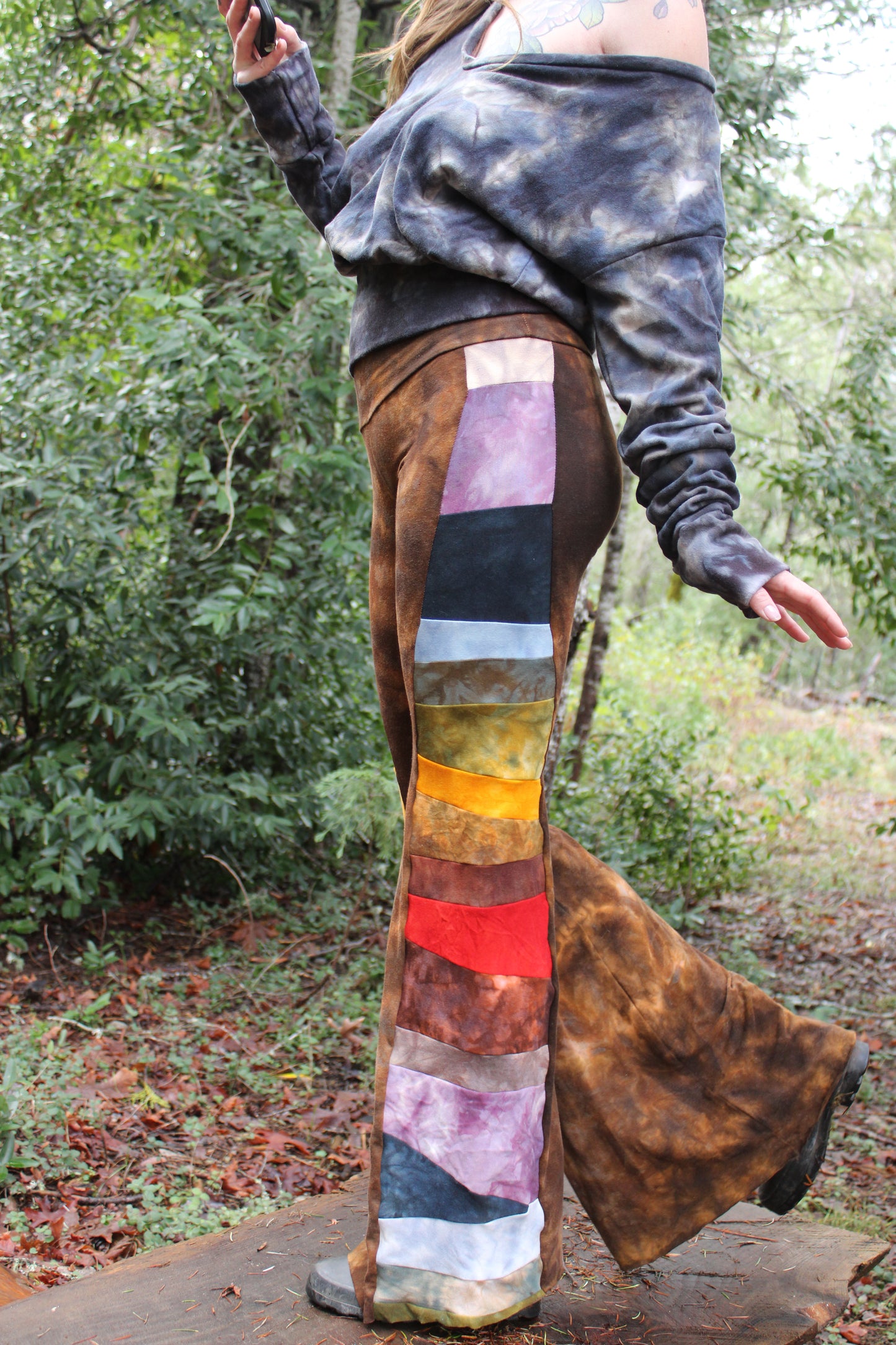 Small Highwaisted Bell Bottoms Rainbow Colorway