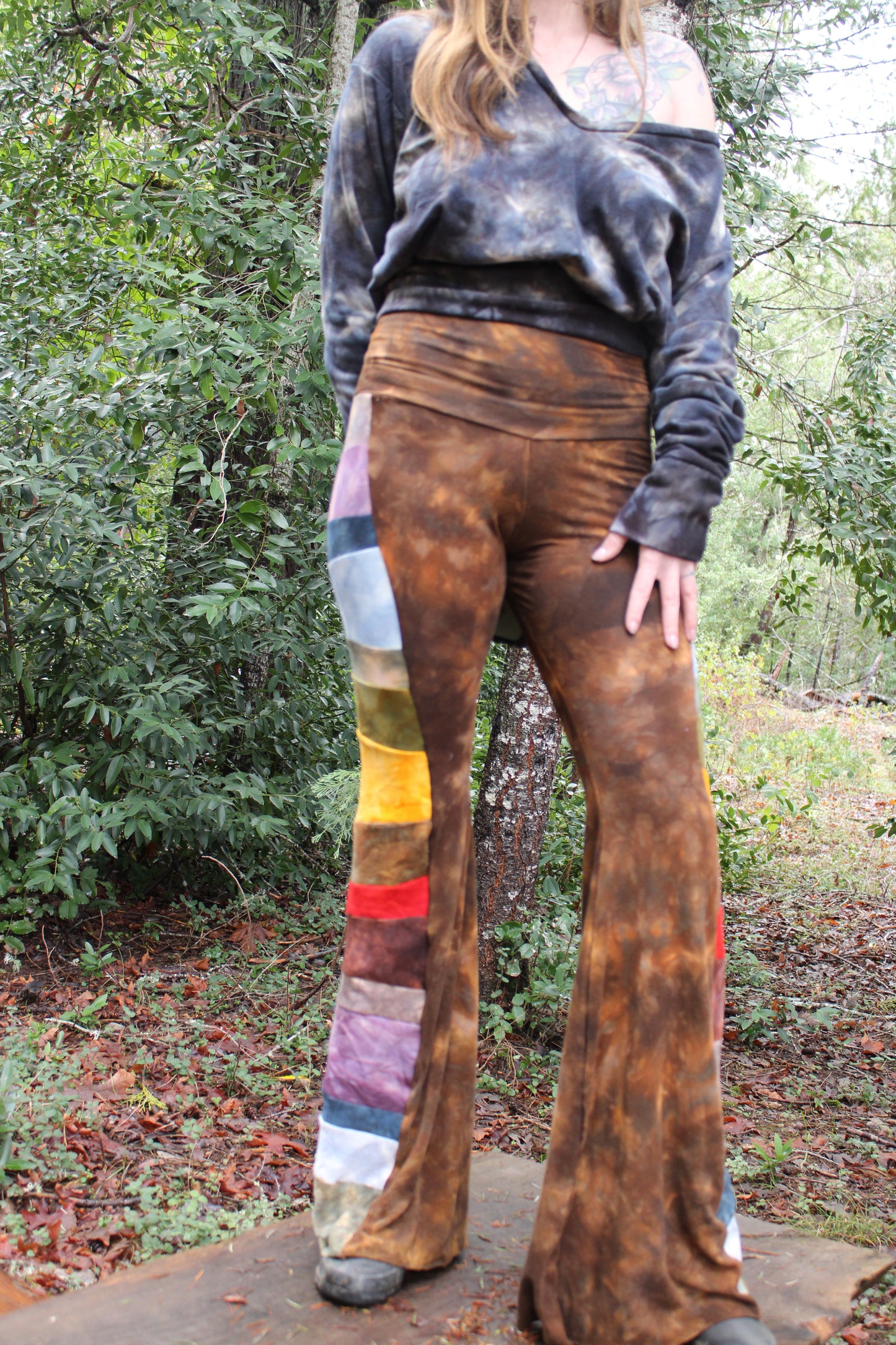 Small Highwaisted Bell Bottoms Rainbow Colorway