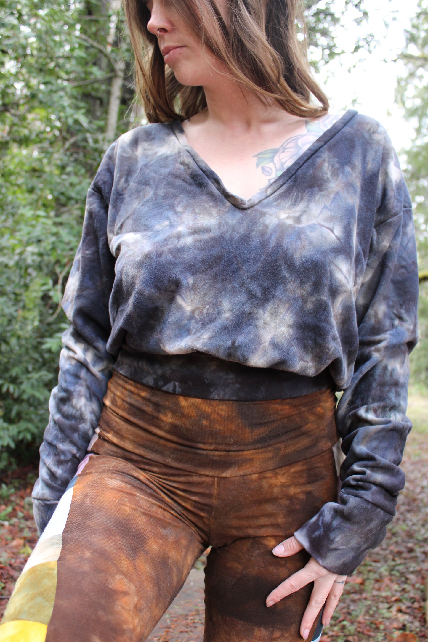 Sold-Custom Medium Oversized Crop L/S Fitted Waist Sodalite Colorway