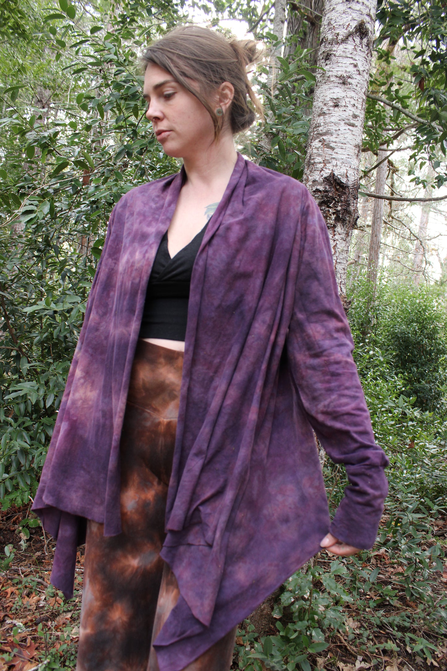 Sold-Custom Length Breezy Shawl Sugilite Colorway