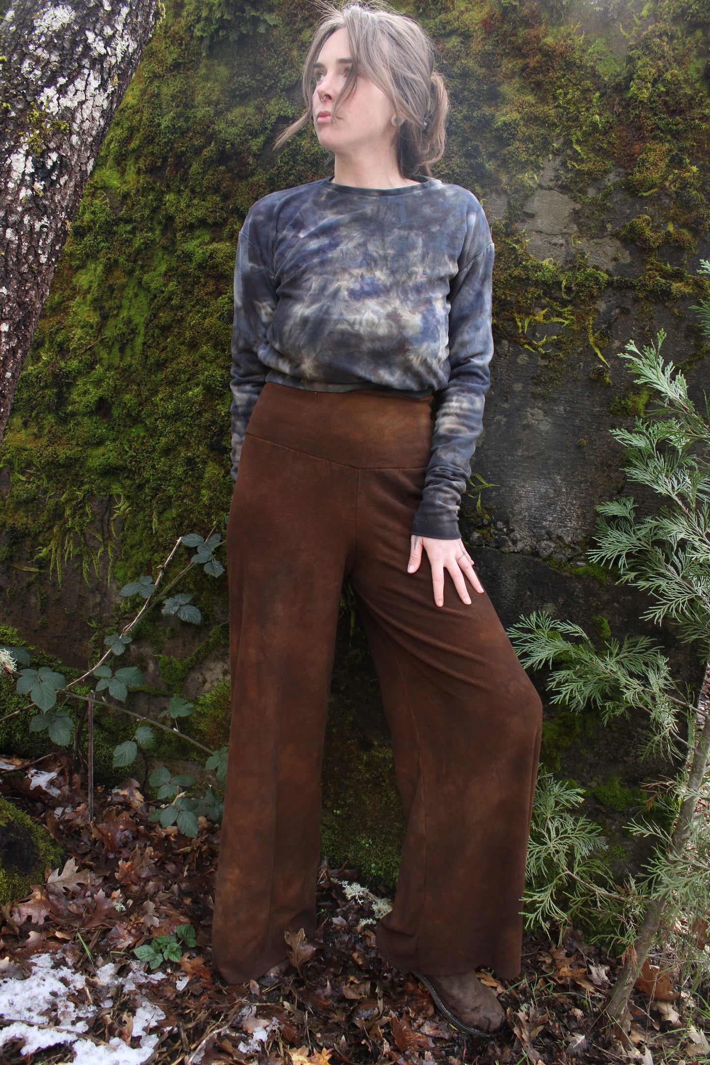 Sold-Custom Medium Wide Leg Pant Petrified Redwood Colorway