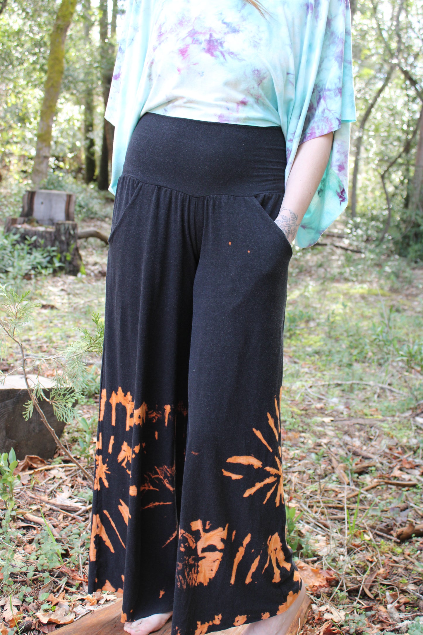Small-Tall Wide Leg Pant Reverse dyed