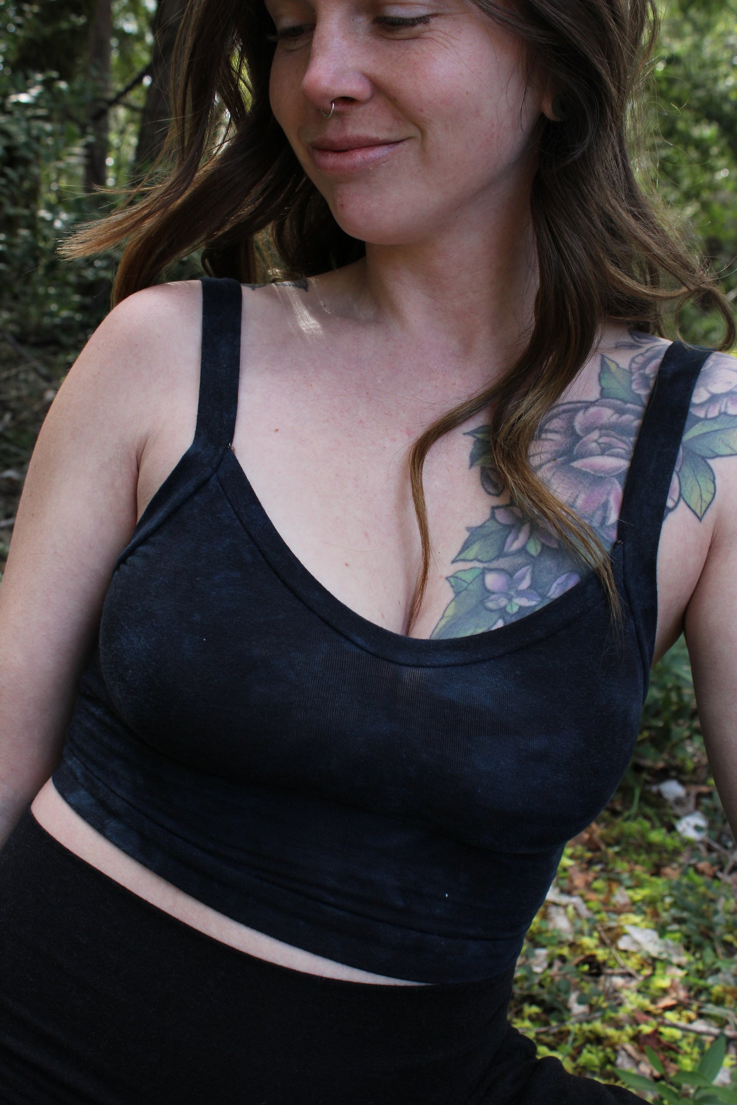 Small Crop Tank Deep Back Lapis Colorway