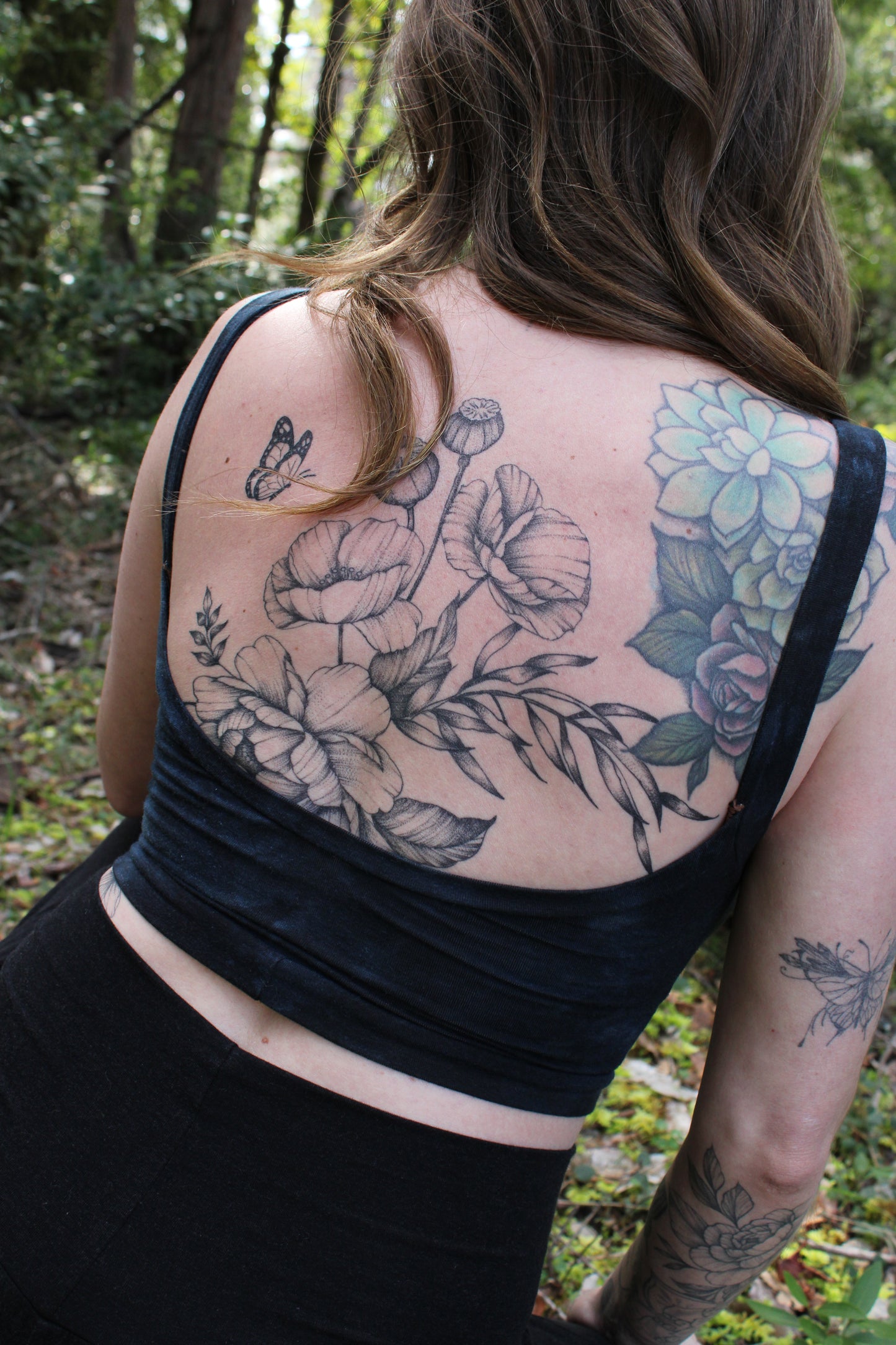 Small Crop Tank Deep Back Lapis Colorway