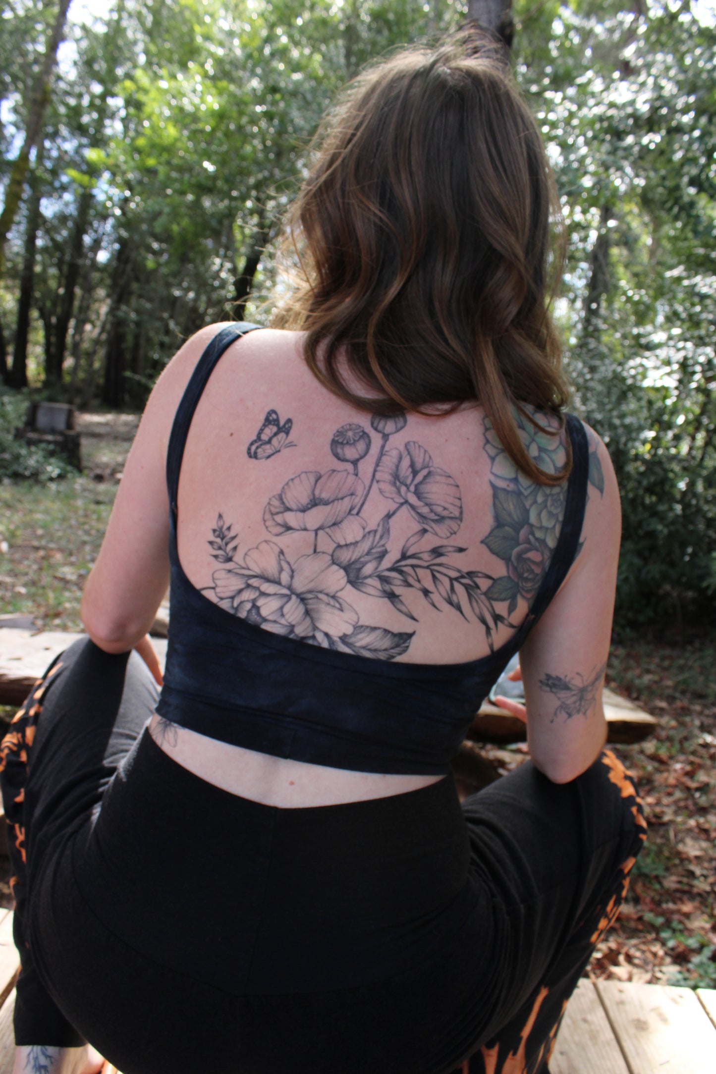 Small Crop Tank Deep Back Lapis Colorway