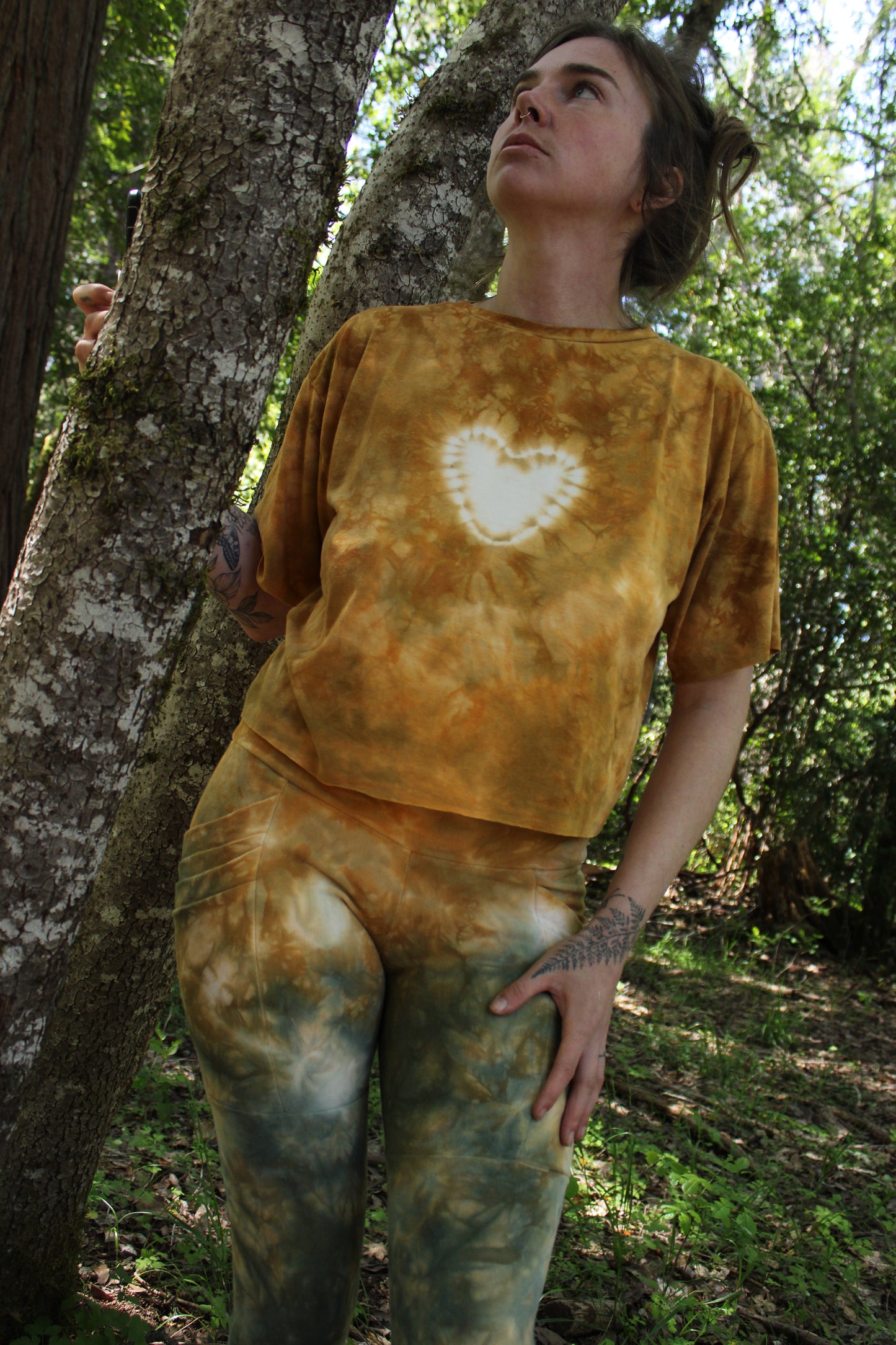 Medium Crop T Crewneck (Heart) Amber Colorway