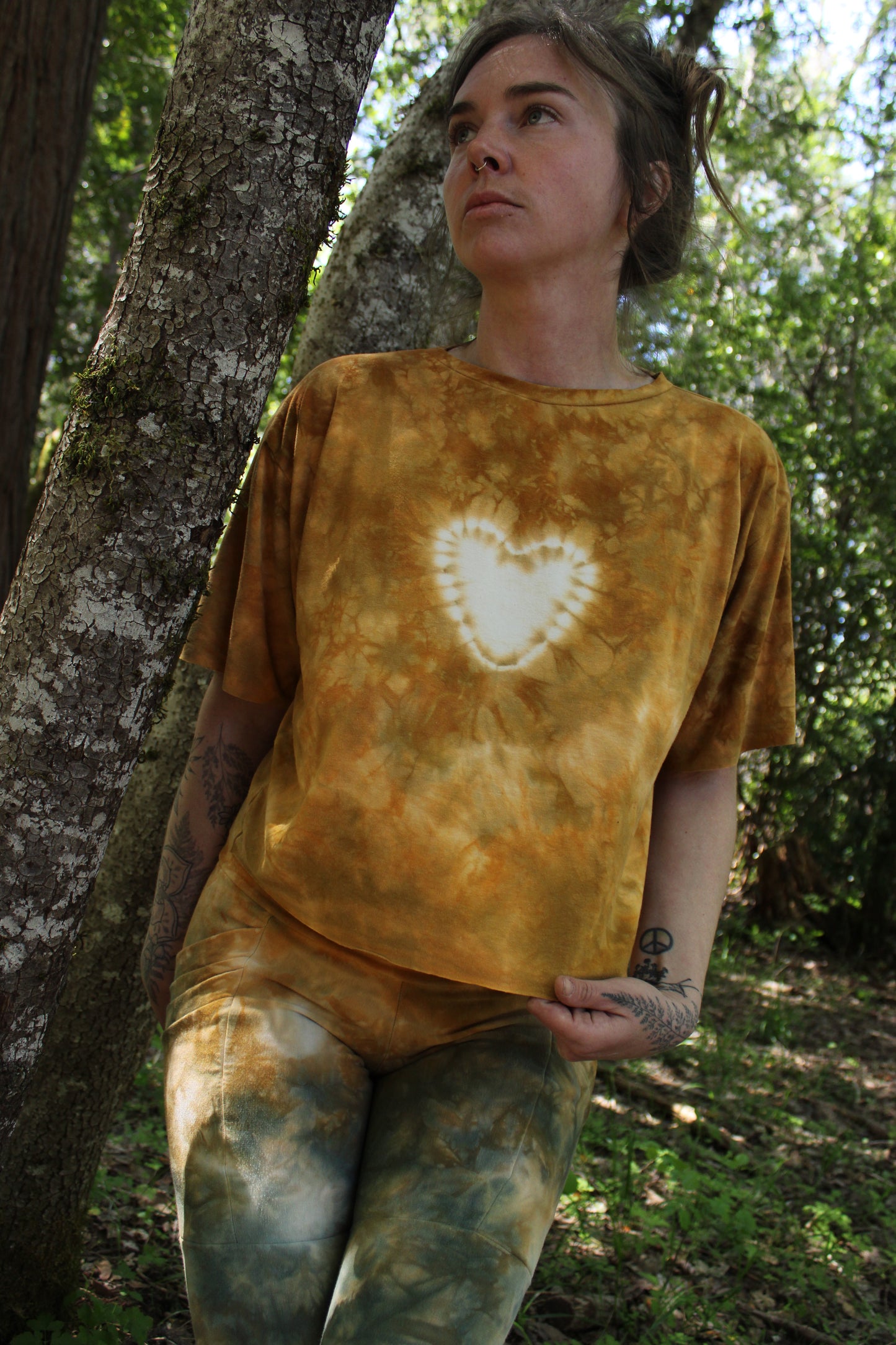 Medium Crop T Crewneck (Heart) Amber Colorway