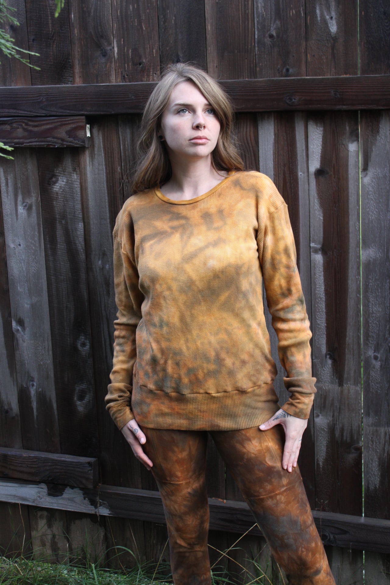 Thermal Slouchy Long Sleeve Amber/Petrified Redwood Colorway