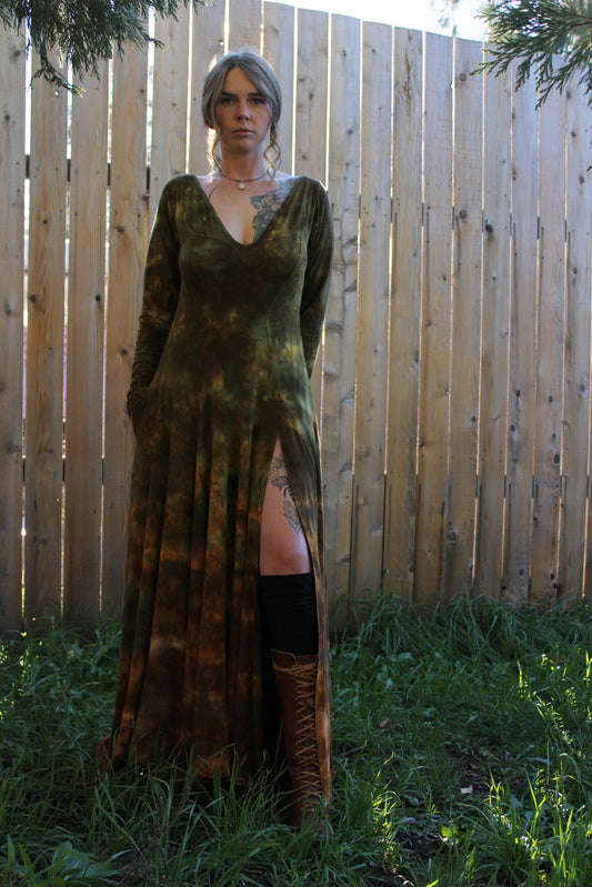 Large Tall Maxi Sectional Long Sleeve Dress Special Colorway