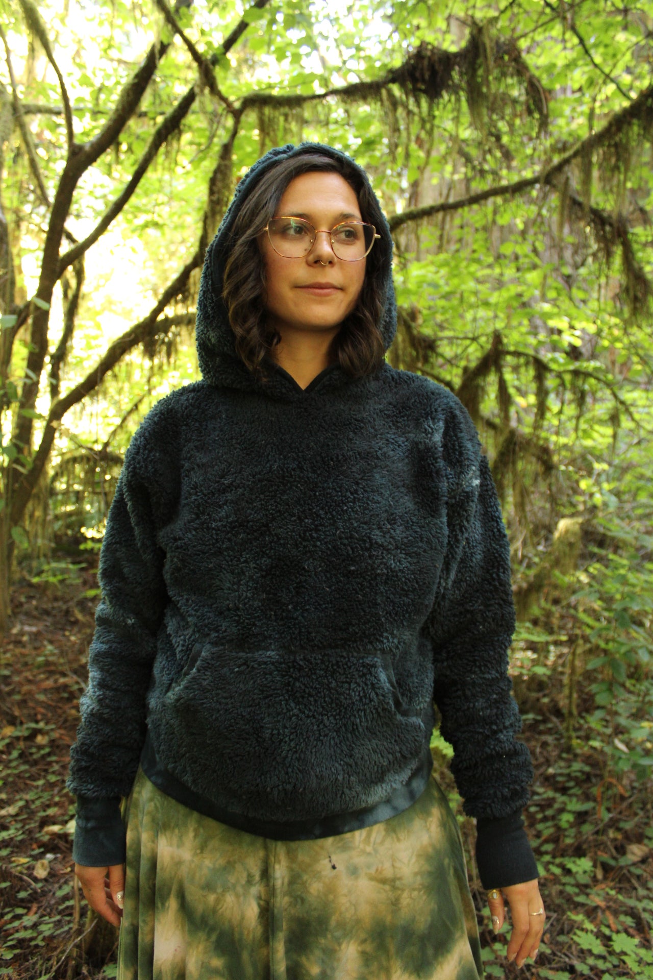 Small Oversized Teddy Hoodie Lapis Colorway