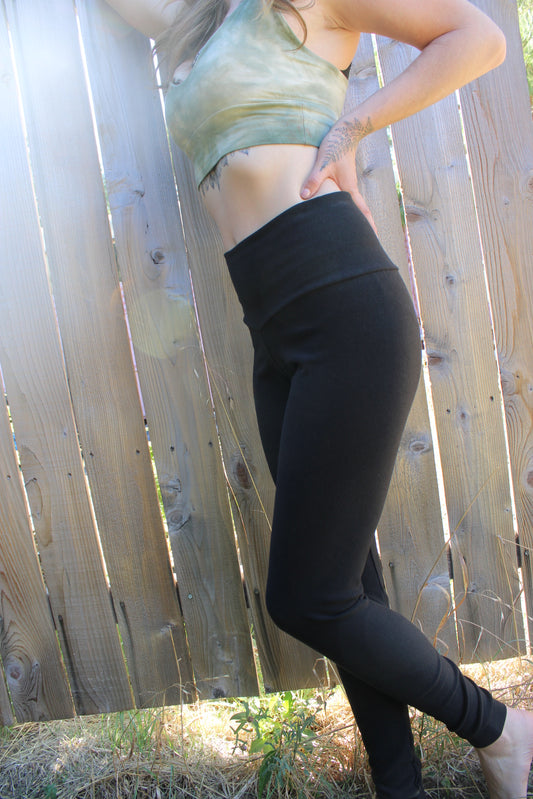 Sold-Custom Large No Pocket Leggings Merino Black