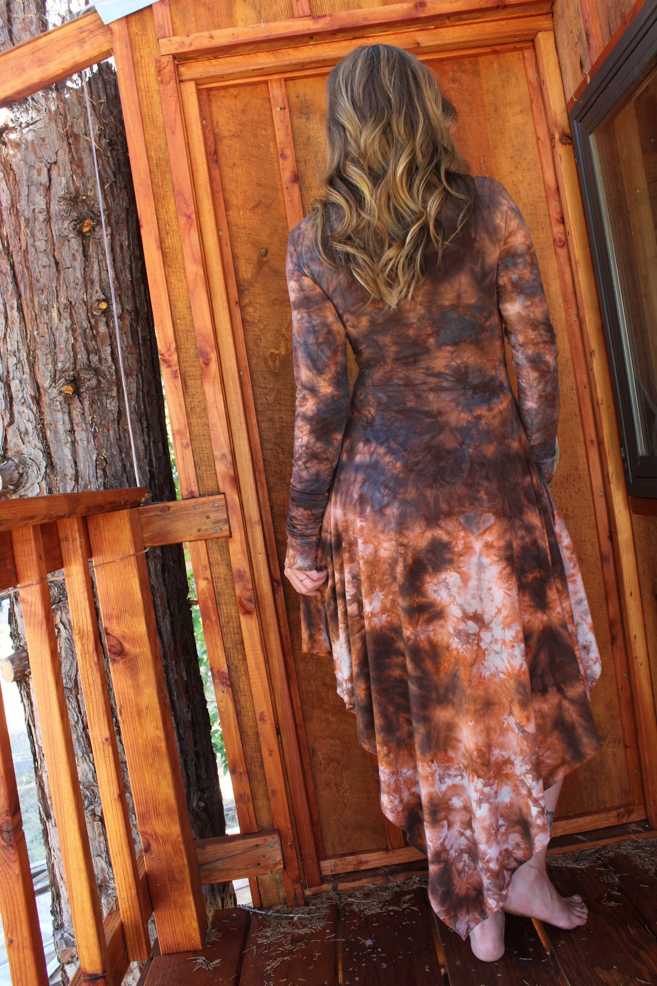 Small Highlow Maxi Fairy Long Sleeve Dress Ammolite Colorway