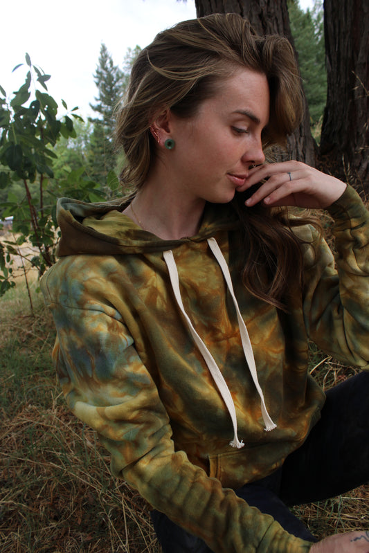 Small Slouchy Heavy Fleece Hoodie Serpentine Colorway