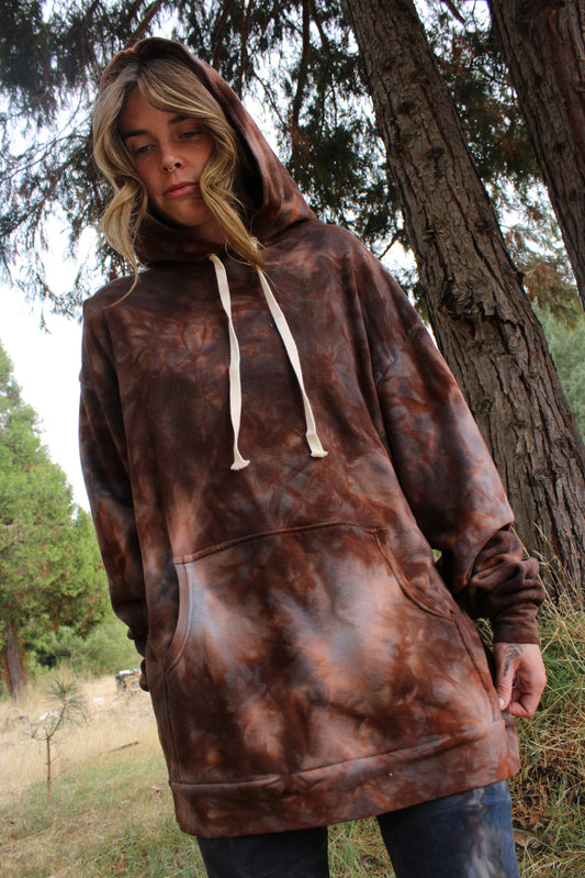 Large Slouchy Hoodie Heavy Fleece Ammolite Colorway