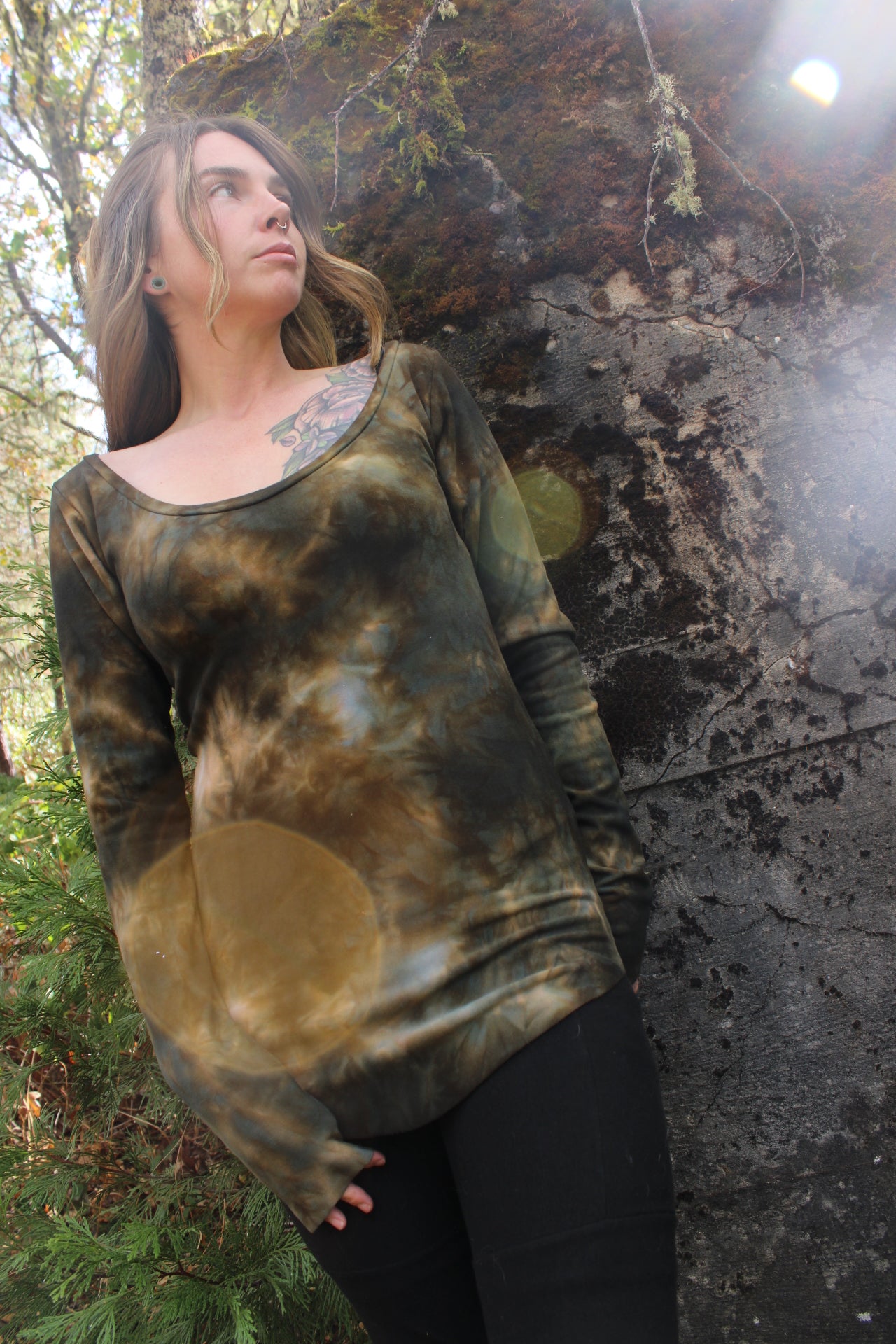 Small Long Sleeve Tunic Oregon Green Jasper Colorway