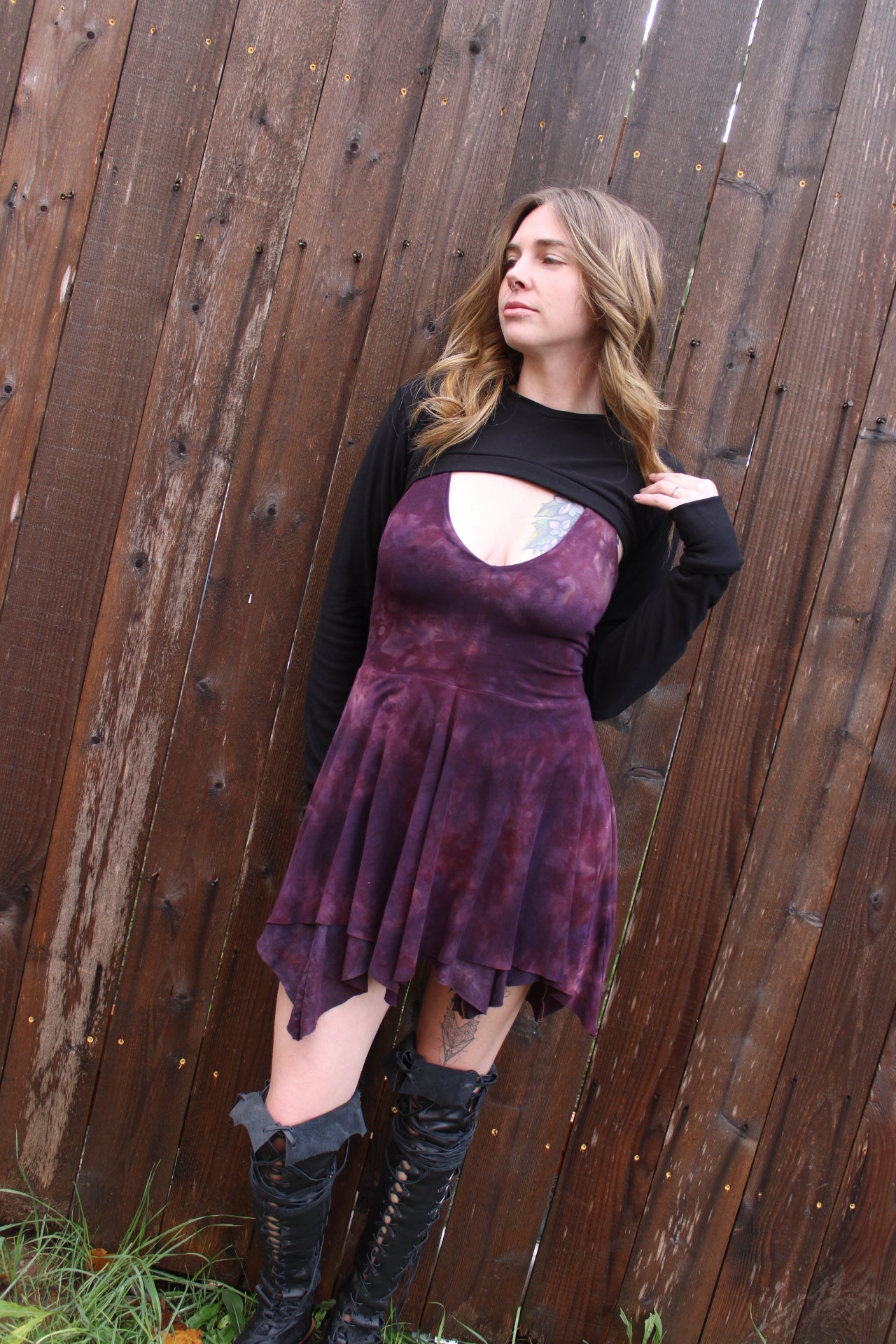 Sold-Custom Small Strappy Fairy Dress Mini Sugilite Colorway