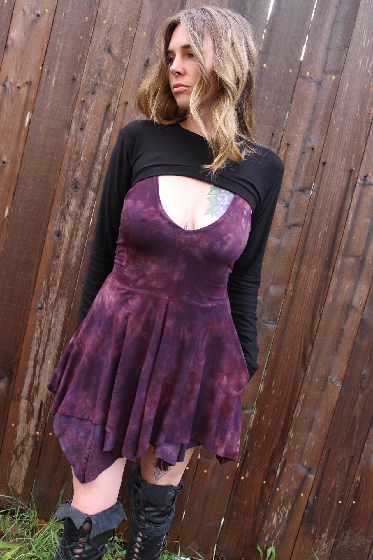 Sold-Custom Small Strappy Fairy Dress Mini Sugilite Colorway