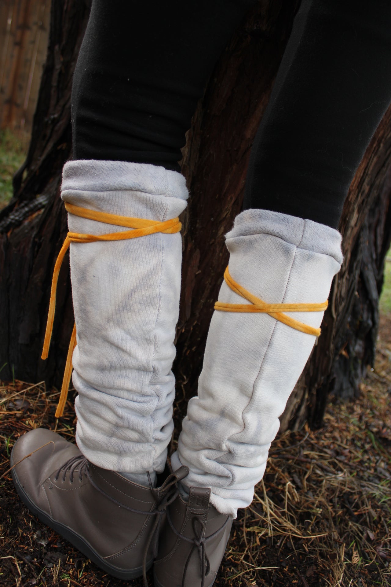 Sold-Custom Leg Warmers Smokey Quarts/Sunstone Colorway