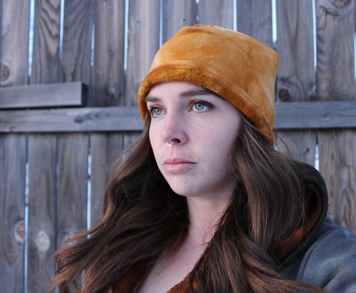 Heavy Fleece Beanie Amber Colorway